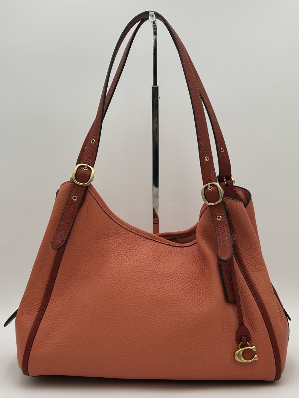 Coach Pebbled Leather Peach Lori Tote